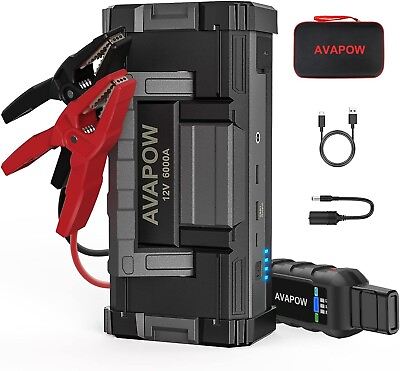 #ad AVAPOW 6000A Car Battery Jump Starter for All Gas or up to 12L Diesel Powerful $169.99