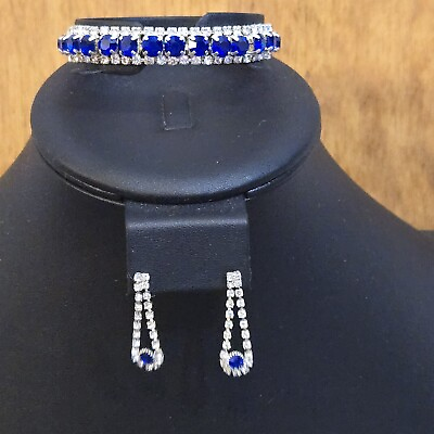 #ad Blue Matching Earrings And Bracelet NEW $9.99