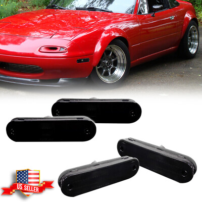 #ad 4PCS Smoked Front amp; Rear Side Marker Lights Lamps For 1990 2005 Mazda Miata MX 5 $24.99