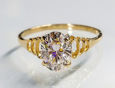 #ad Estate ring 14k gold ring 1.5 carat certified Moissanite ring. Oval ring $280.49