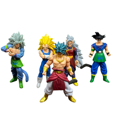 #ad Dragon Ball Z Figures Lot of 5 Goku Broly Blue Vegeta Kai Goku SSJ $33.99