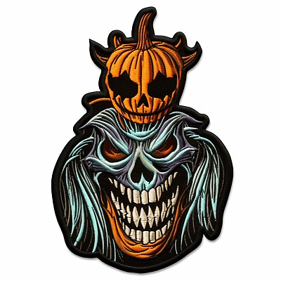 #ad Halloween Patch Iron on Applique Costume Pumpkin Skeleton Scary Decorative $4.87