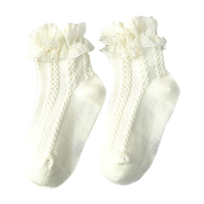 #ad 1 Pair Baby Socks Easy cleaning Washable Baby Lace Sock White Socks Cartoon $7.77