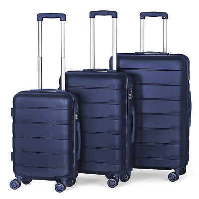 #ad Luggage 3 Piece Set Suitcase Spinner Hardshell Lightweight TSA Lock 20quot;24quot;28quot; $72.00