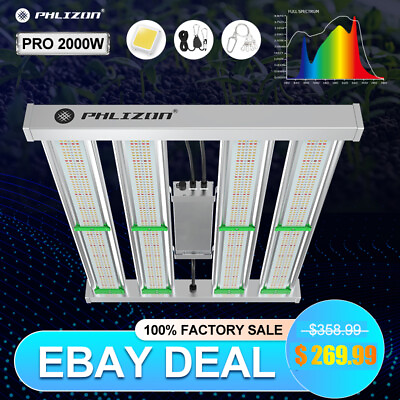 #ad PHLIZON 2000W LED Grow Light Samsung Full Spectrum Commercial Grow Indoor Plants $269.99