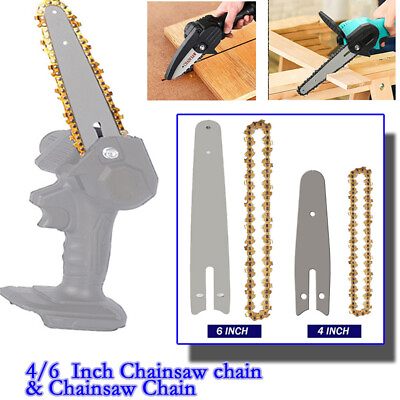 #ad 4 6inch Gold Chainsaw Guide Bar Saw Chain 28 37DL 0.043quot; Gauge Wood Cutter Tool AU $15.18
