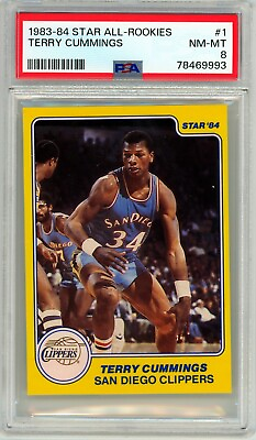 #ad 1983 84 Star All Rookies #1 Terry Cummings PSA 8 NM MT San Diego Clippers $59.99