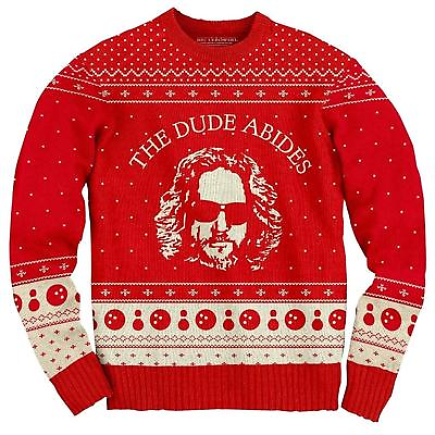 #ad Adult The Big Lebowski The Dude Abides Ugly Christmas Sweater Movie Costume $49.95