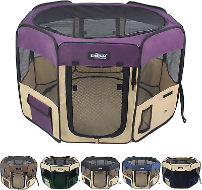 #ad Elitefield 2 Door Soft Pet Playpen Exercise Pen Multiple Sizes and Colors Avai $76.98