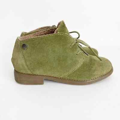 #ad Eddie Bauer Valerie Olive Green Suede Lace Up Booties Chukka Size 6 $19.66