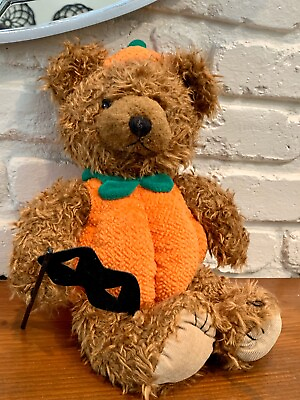 #ad Teddy Bear Plush Pumpkin Costume And Mask 14” Halloween $9.50