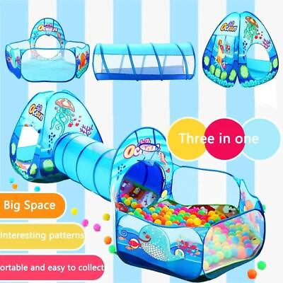 #ad Baby Tent Playpen Tunnel Children Ball Pool Large Portable Kids Tunnel 3 in 1 $51.99