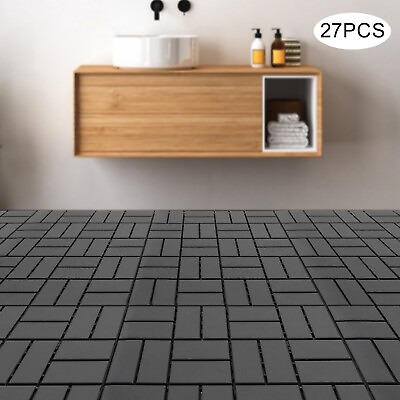 #ad 27pcs 12” Outdoor Living Patio Deck Tiles Plastic Outdoor Flooring Interlocking $57.34