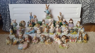 #ad Royal Albert Beatrix Potter Figurine Collection 46 figurines plus extra items $725.00