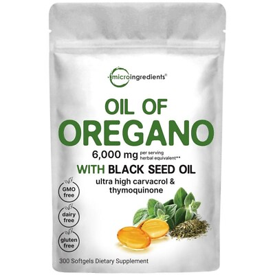 #ad Oregano Oil with Black Seed Oil 300 softgels $32.99