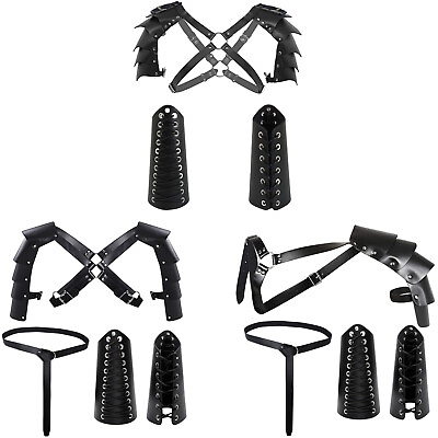 #ad Knight Chest Harness Cosplay Shawl Role Play Armor Set Sexy Arm Brace Dress Up $25.37
