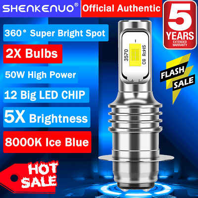 #ad For Kawasaki Mule 600 610 3000 3010 2X H6M P15D LED 12V 8000K Headlights Bulbs $14.69