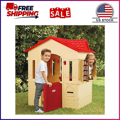 #ad Little Tikes Cape Cottage Playhouse with Working Door Windows and Shutters T $110.00