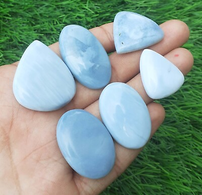 #ad 6 Pcs Stunning Natural Blue Opal Cabochon Loose Gemstone Wholesale Lot 27 38 mm $21.37