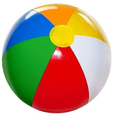 #ad 8 Pack 14quot; Rainbow Inflatable Large Beach Balls For Kids amp; Adult Beach Party $16.99