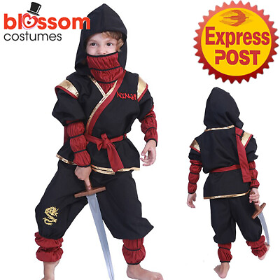#ad EY44 Dragon Ninja Karate Boys Child Costume Halloween Kids Warrior Martial Arts AU $28.50