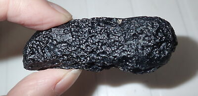 #ad Black Indochinite Tektite Stone from China 32.4 gram 65x24x19 mm $13.00