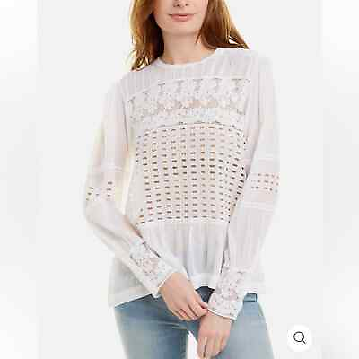 #ad Burning Torch Womens Victorian Peasant Top M Blouse Eyelet Cottagecore NWT $428 $125.00