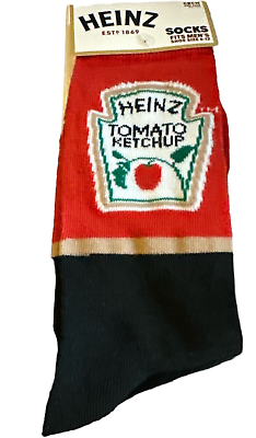 #ad Odd Sox Crazy Socks Men Heinz Ketchup Crew Sock Novelty Funny Food Size 6 12 $11.94