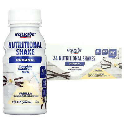 #ad #ad Equate Original Meal Replacement Nutritional Shakes Vanilla 8 Fl Oz 24 Count USA $25.04