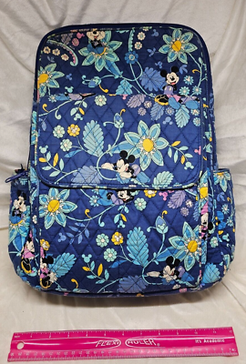#ad Vera Bradley Disney Iconic Backpack Minnie amp; Mickey’s Whimsical Paisley Blue $80.00