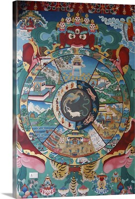 #ad Wheel of life wheel of Samsara Kopan Canvas Wall Art Print Home Decor $89.99