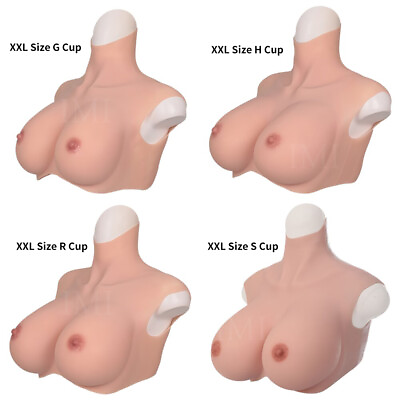 #ad Oversized Silicone Breast Forms Fake Boobs XXL Extra Wide torso Size Breastplate $99.99