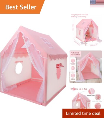 #ad Large Pink Princess Play Tent for Kids Indoor Outdoor Playhouse Castle 47... $91.99