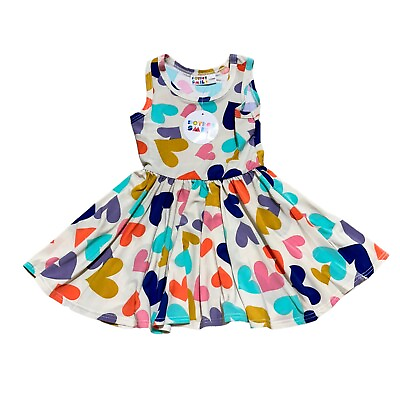 #ad Dot Dot Smile NWT Baby Girl’s Size 12 24 Months Hearts Print Tank Twirl Dress $15.99