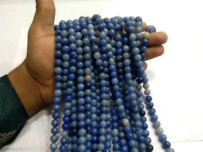 #ad Aventurine Blue Round Beads 8mm Ball Smooth Gemstone Plain Beads 14quot;Inch $18.04