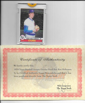 #ad ONE OF A KIND 1975 TOPPS PROOF ken holtzman JEWISH great deal 1 1 COA $40.00