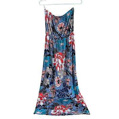 #ad Impressions Easy Breezy Maxi Dress Womens M Colorful Polyester Spandex Brand New $11.90
