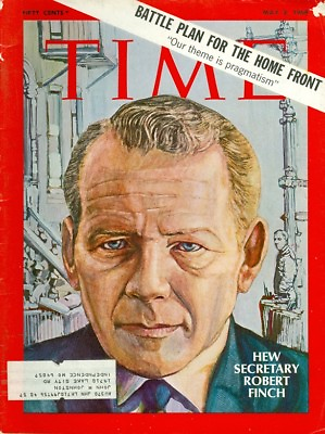 #ad 1969 Time Magazine: Robert Finch HEW Secretary Battle Plan for the Home Front $5.00