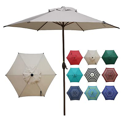 #ad 9ft Patio Umbrella Outdoor Umbrella Table Market Umbrella with Push Button Ti... $83.61
