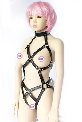 #ad Women PU Leather Elastic Lingerie Chastity Belt Body Harness Collar Bondage BDSM $21.89