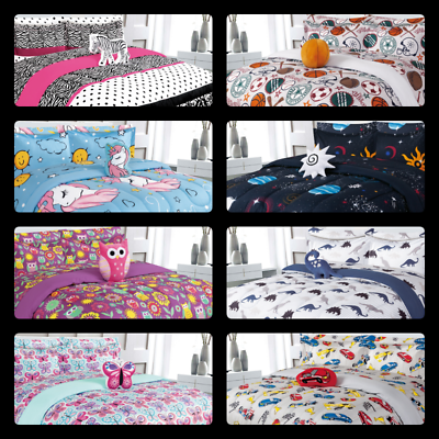 #ad 6 8PC TWIN FULL KIDS COMFORTER COMPLETE BEDDING SET MANY DESIGNS BED IN A BAG $39.10
