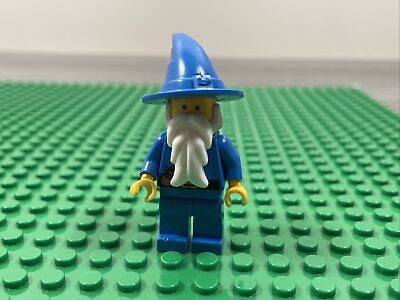 #ad Lego Minifigure CASTLE BLUE WIZARD white Beard RARE Vintage MINIFIG LEGO Auth $23.99