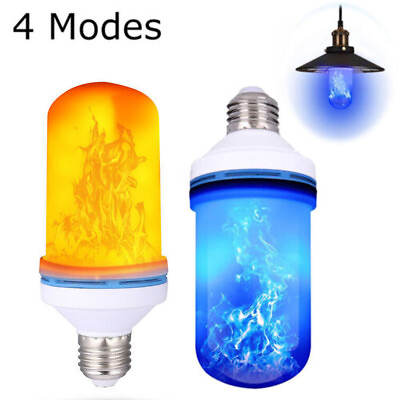 #ad E27LED Flame Effect Light Bulb 4 Mode Fire Light Bulbs Halloween Party Home Bulb $9.49