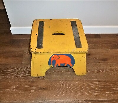 #ad Elephant foot stool fairgrounds carnival circus vintage $695.00