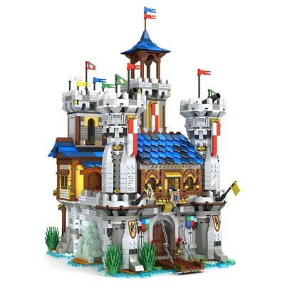 #ad European Medieval Golden Lion Castle House Model Kit Building Blocks Brick Set $161.50
