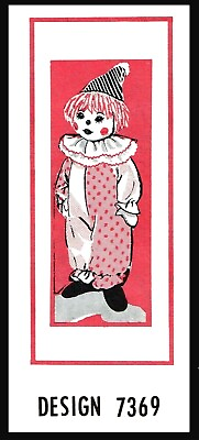 #ad CLOWN Sewing Pattern Stuffed Animal Toy DOLL 12quot; Mail Order MO # 7369 Vintage $4.99