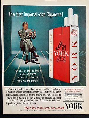 #ad Vintage 1962 York Cigarettes Ad $21.00