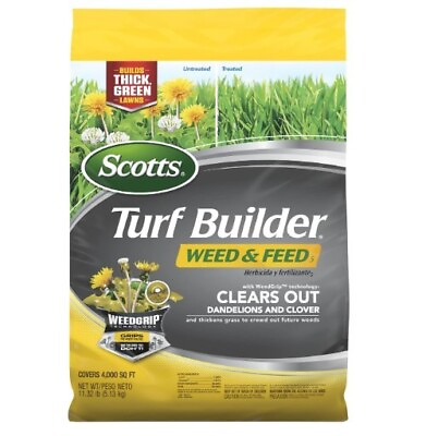 #ad Scotts Turf Builder Weed amp; Feed Eliminate Clover 11.32 Lbs Covers 4000 Sq Ft $54.36