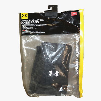 #ad NEW Under Armour UA Youth Unisex Pair of Knee Pads Sleeves Padded S M Black $13.15
