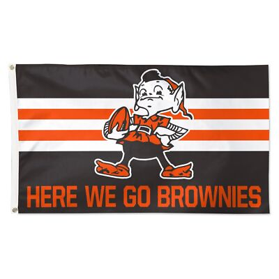 #ad Cleveland Browns Brownie Elf 3#x27;X5#x27; Here We Brownies Flag BRAND NEW $44.99